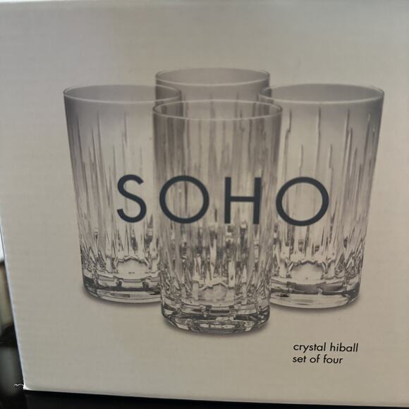Reed & Barton Crystal SOHO Beverage / Highball Glasses - Set of Four New In Box - Picture 1 of 11